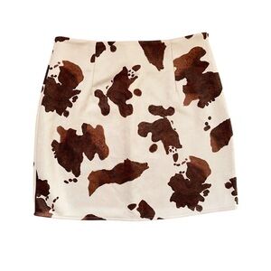 Trendy Cow Print Mini Skirt